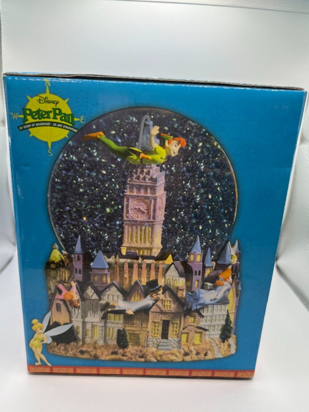 Disney Peter Pan 50th Anniversary Hallmark 2001 Musical Snow Globe - NEW IN BOX
